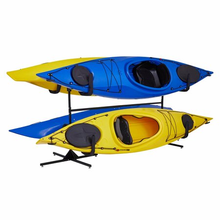 RAXGO Freestanding Kayak Storage Rack, Indoor & Outdoor Kayak Stand for 4 Kayaks RGFSKR4